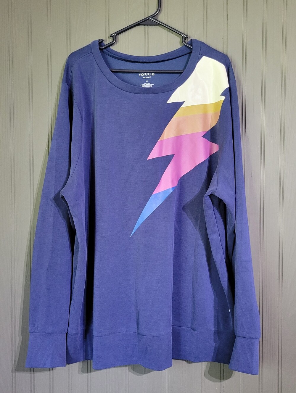Torrid Actice Long Sleeve Sweatshirt Lightning Bolt Graphic Blue Women's 4X